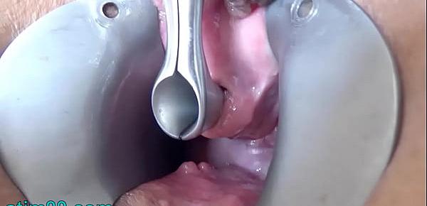  Female masturbate her pee hole with a huge dildo of balls